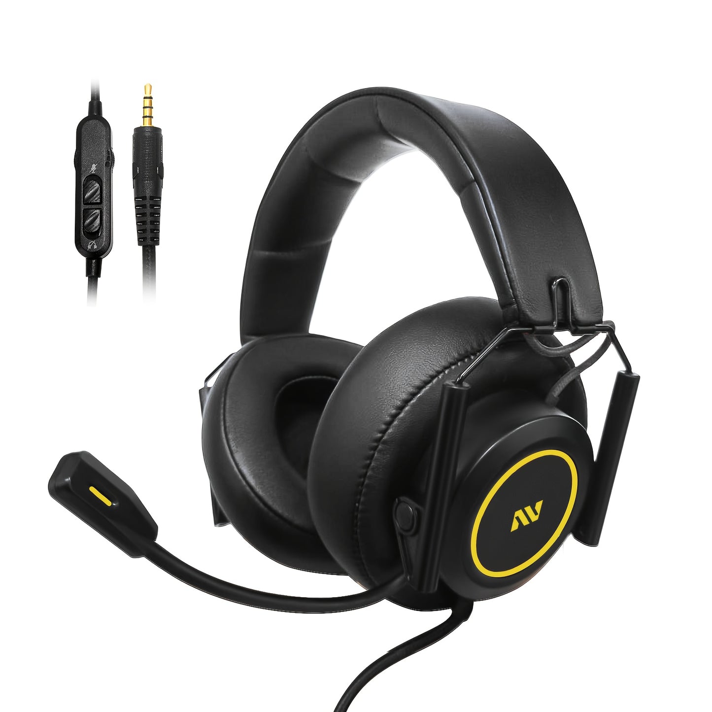 [Colusi M21 Gaming Headset] Colusi M21 Wired Gaming Headset | Soft Memory Foam Cushion, 3.5mm Audio Jack, Foldable Design for PC, PS4, PS5 - Golden, Portable