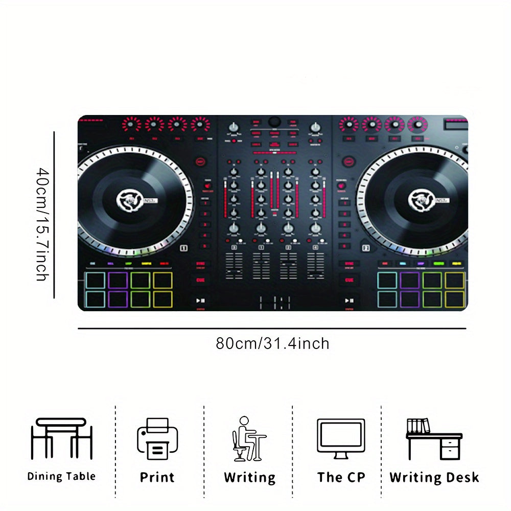 1pc Dj Controller Style Mouse Pad Mouse Pad & Ultra Smooth Keyboard Pad - Non-Slip Rubber Base, Stitched Edges Design, Suitable for Office, Home Computer Accessories, Durable Stitched Edges, Smooth Surface