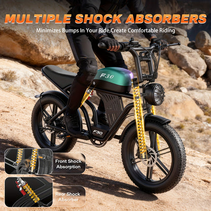 749W Moutain Ebike, 20" Fat Tire Electric Bike For Teens, 48V 20Ah Battery, 7-Speed Ebike Front & Rear Suspension/ Disc Brake. Z6 FlodIng Ebike, 650W 14-inch Adult Electric Bike.Two Models Available