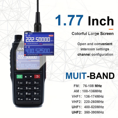 2packs Baofeng Multi Band Long Range Walkie Talkie 5watt 999CH Two Way Radio Luminarias, Outdoor Communication, Survival Equipment, Compact Design, Portable Communicator, Reliable Performance, Sturdy Radios, Multiband Radio,