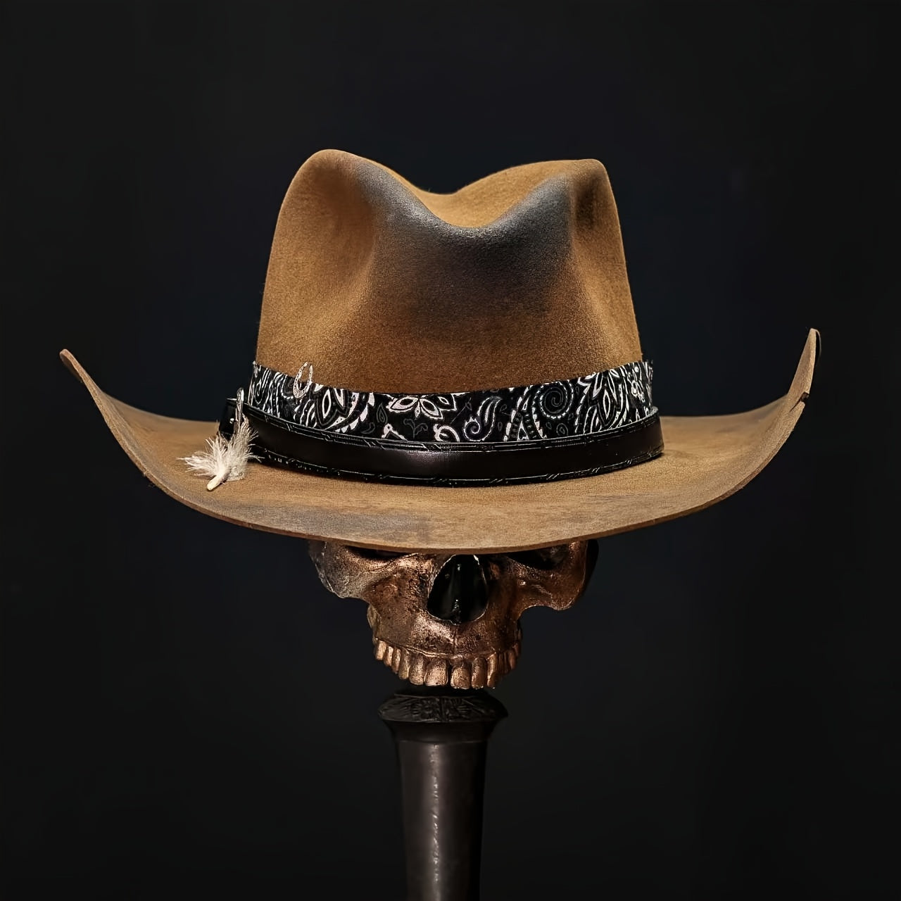 Western Cowboy Hat - Solid Felt with Wide Brim for Outdoor, Rodeo, Ranch & Casual Wear | Durable Textile Material | Iconic for cowboy & Western-Themed Events