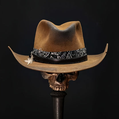 Western Cowboy Hat - Solid Felt with Wide Brim for Outdoor, Rodeo, Ranch & Casual Wear | Durable Textile Material | Iconic for cowboy & Western-Themed Events