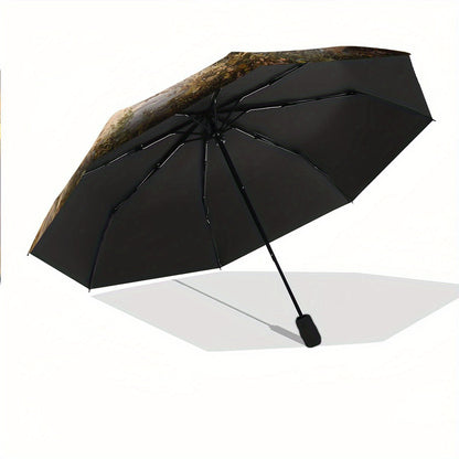 Automatic Folding Umbrella Five tigers resting on a . Portable collapsible design, casual outdoor accessory, for all seasons, Christmas birthday festival gift