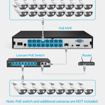 ZOSI 16CH 4K PoE NVR Home Security Camera System, 8 Cameras 4K C182 Audio Outdoor PoE Cameras with Color Night Vision, Person Vehicle Detection, 2 Way Audio, Pre-installed 4TB HDD, Outdoor Surveillance, Property Protection, P