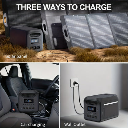 Advanced 3000W/1000W Solar Generator with Smart APP & Frequency Tracking - 1.6Hr Rapid Charge, LiFePO4 Battery for 10-Year Service, 30dB Ultra-Quiet Portable Power