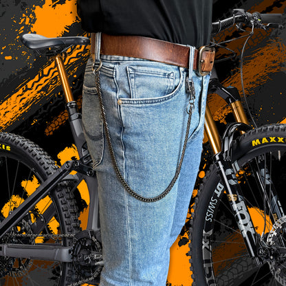 Ahiller Business Style Wallet Chain, Hip Hop Style Keychain - Dual Lock Security Design, Outdoor Camping, Traveling Accessory for Motorcycle/Daily Use with Scratch Resistant Coating, Men's EDC Carrying Gear Chain, Perfect Gif