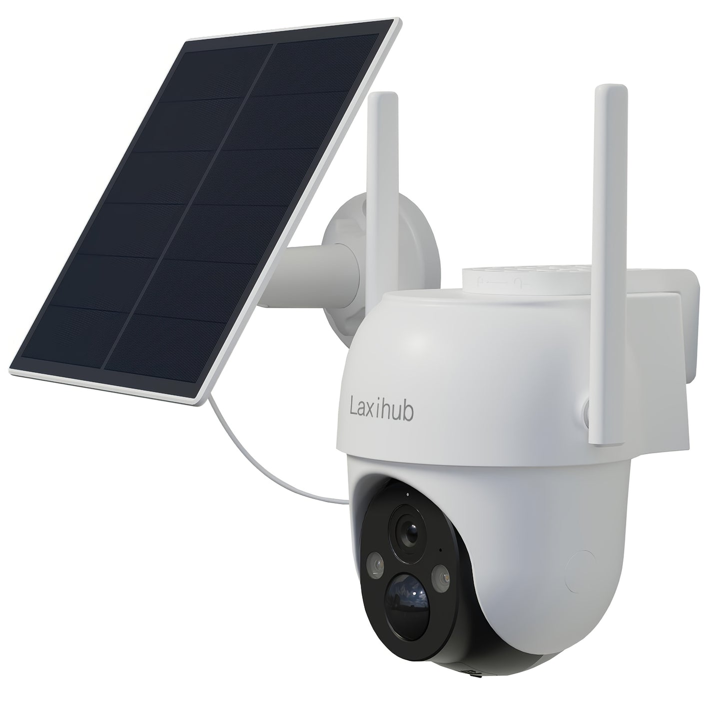 Laxihub GO2T 1296P FHD, 3MP FHD Security Camera Wireless Outdoor, PTZ Solar Wireless Security Camera with AI Human Detection, Wire-Free Battery Solar Powered, Color Night Vison, 2.4G Wi-Fi, 2-Way Audio, Prevent Rainwater Dama