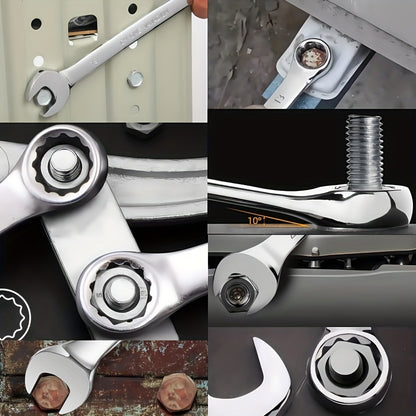 Combination Wrench Set 6-22mm Double End Wrench Set with Storage Case, Industrial Wrench, Rust-Proof Chrome Steel for Motorcycle & Bike Repair