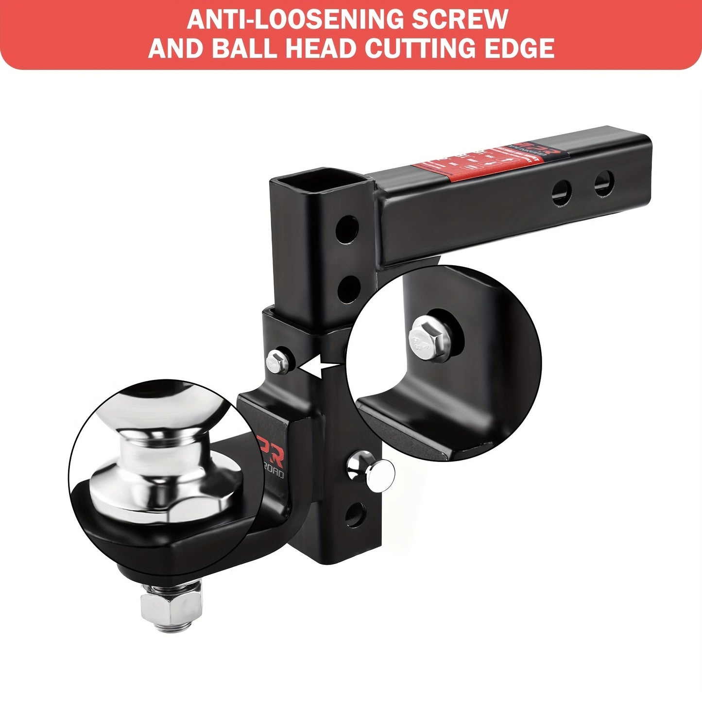 OPENROAD Adjustable Trailer Hitch Ball Mount Fits 2-Inch Receiver, 2" Tow Balls 7500lbs, 9-1/2" Drop/ 8-1/4" Rise Drop Hitch, Tow Hitch for Heavy Duty Truck with Pins And Lock