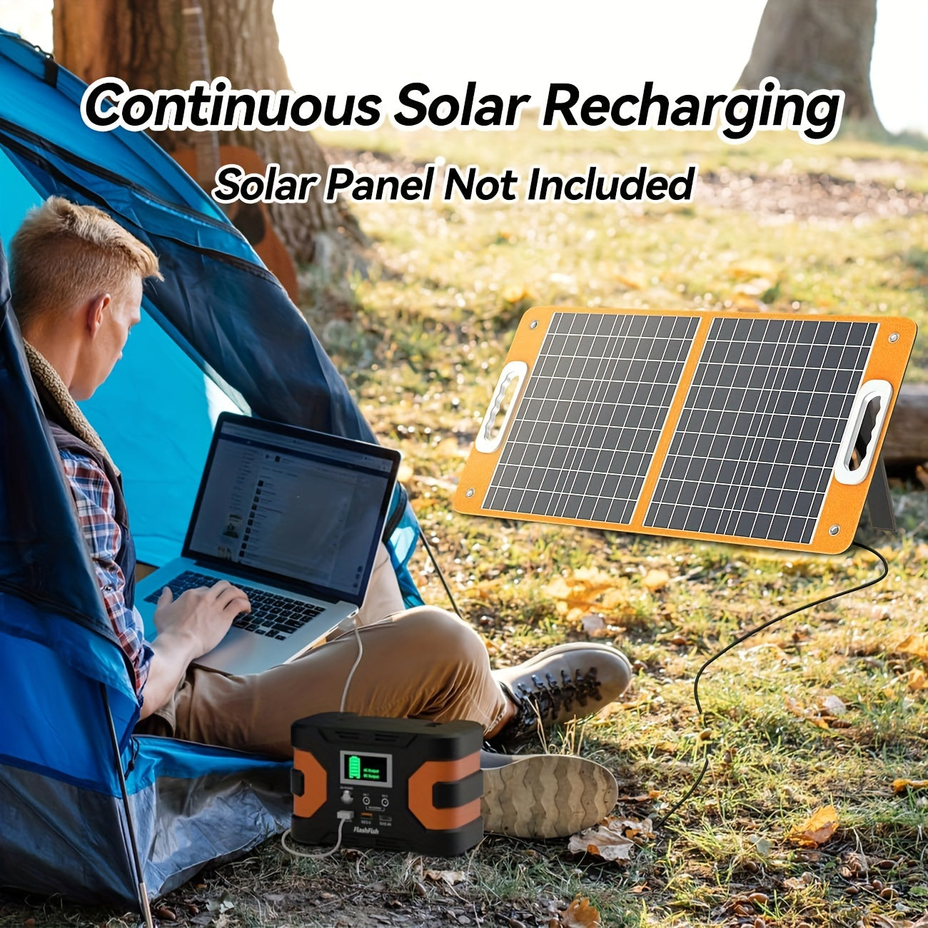 Flashfish 200W Portable Power Station, 45000mAh Solar Generator with // Outlets, Lithium Battery Pack for CPAP, Camping, Home Emergency Backup, Solar  Compact & Lightweight Design,F Overload & Overheat, 166Wh Capacity, 110V-1