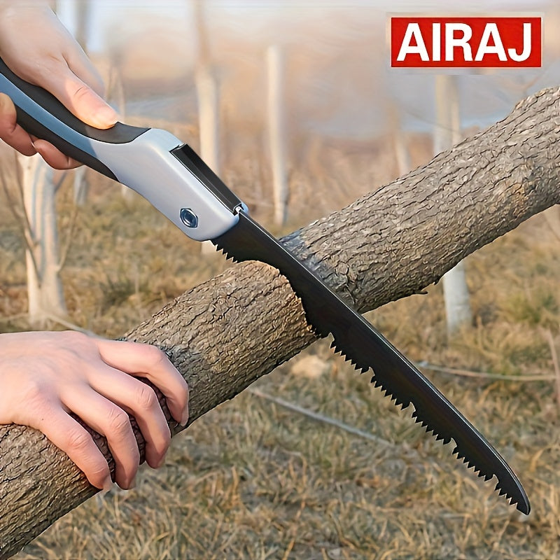 [1pc AIRAJ Steel Folding Saw] AIRAJ 1pc Industrial Grade Steel Folding Saw | Manual Cutting Tool with Anti-Slip Durable Handle, Three Specifications Available for Outdoor Use, Without Battery