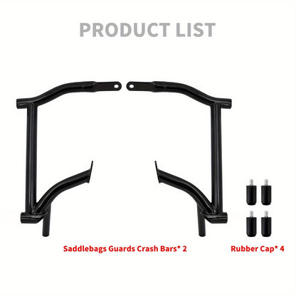 For Harley Parts and Accessories - for Harley Parts - Motorcycle Accessories - Bike - Black Metal Saddlebags Guards Crash Rails Bars for Harley Touring & Electra Street Glide 09-25 - Rugged Design - Sleek Bike Guards - Highqu