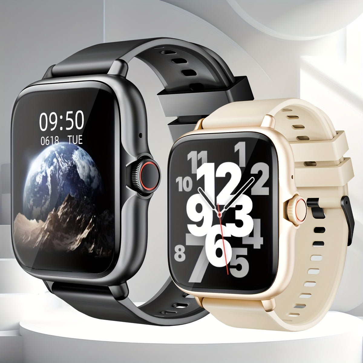 Multifunctional Sports Smart Watch for Men & Women, 1.83'' Full Touch Screen with Wireless Calling & Messaging, Pedometer, Fitness Tracker Smartwatch, for iPhone Android Cell Phones, Smartbands Fitness Watch for Women Men Fri