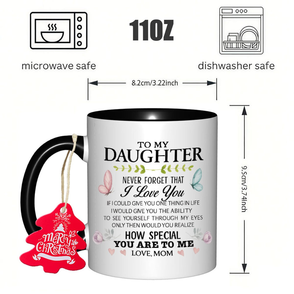 A Gift for My Daughter 11oz 350mlCeramic Coffee Mug Coffee Cup Perfect Gift for Any Occasion Teacup Living Room Tabletop Souvenir Collection Piece for Teachers Present Thanksgiving Gift for Friends High Quality Ceramic New Ye