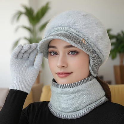 1pc Women's Winter Warm Ears- -like Hat with Elastic - Adjustable Toggle Closure, Soft Beige/Brown Tassels - Lightweight Warm for Elderly/Grandmothers/Mothers - Christmas/Hiking/Running - European-Inspired Gift (
