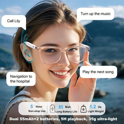 Ai Translation Smart Glasses, Multi-Functional Audio Glasses with 160+ Language Support, Built-in Microphone and Speaker, Music Playback & Voice Calls, Photochromic Lenses, Suitable for, Driving, Relaxing, and Daily Office We