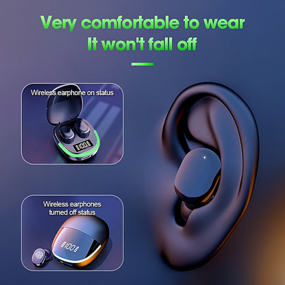 25 Years of Newly Upgraded Wireless Earbuds, Noise-Canceling Sports Headphones, 5.0 Gaming Headphones, Stereo Headphones with a Microphone, Featuring an LED Display, High Sound Quality, Aesthetically Pleasing Sports Headphone