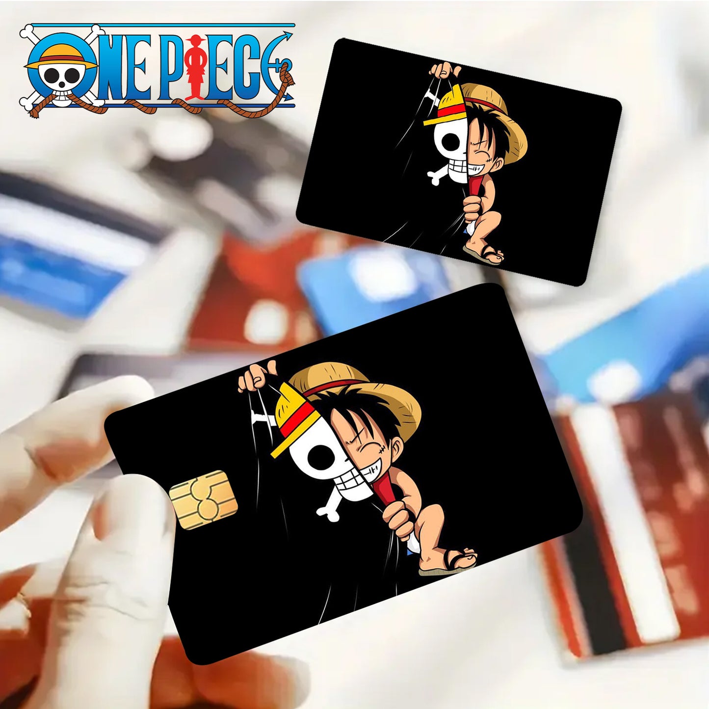 Brand 1 Set/2 Sheets, 2025 New One Piece Luffy Design - PVC Material Stickers, Suitable for Traffic, Keys, Credit Cards, Debit Cards, Card Protective Film, Bubble-Free, Privacy Protection Ultra-Thin, Matte Texture, Digital Pr