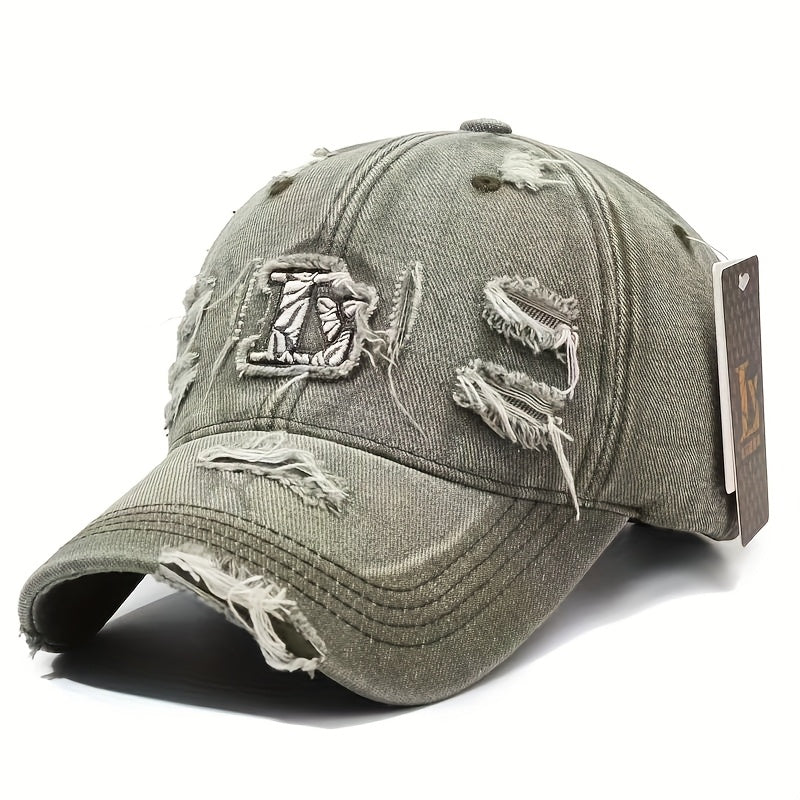 Retro Western Baseball Cap - Vintage Distressed Jeans-like Hat with Snapback Closure, Lightweight Non-Stretch Fit for Men & Women, Casual & Formal Events - Durable Everyday Cowboy Hat