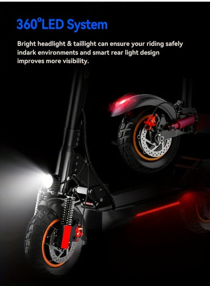 Aoniu M4 Electric Scooter for Adults with Seat Fast 25-30 Speed Off Road Heavy Duty 300 Lbs 10 Inch Foldable E Scooter Mobility Folding Bike for Men 30 to 40 Miles Long Range E Scooters