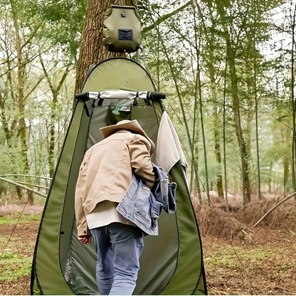 Set of 2 Portable Privacy Tents for Camping Showers - 5 Gallon Solar Shower , Quick to Assemble And Dismantle, Convenient for Hiking, Fishing, And Beach Activities - Green, Outdoor Shower Tent | Pop-Up