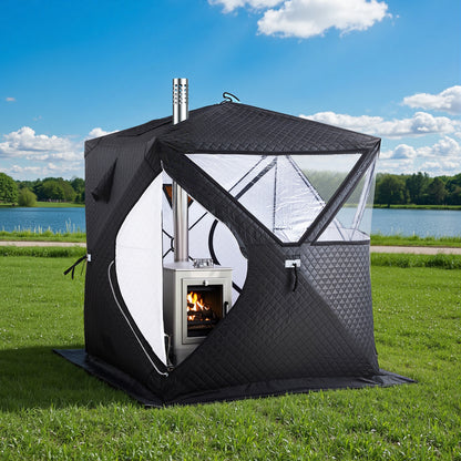 VEVOR Outdoor Steam Dry Sauna Tent for 4 Person for Camping Black