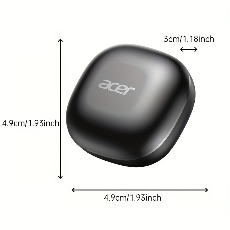 ACER TWS Wireless Earbuds with Deep Noise Reduction - 50h Long Standby, Low Latency, HIFI Stereo Sound, Touch Control, Rechargeable Lithium Battery, Ideal for Running & Sports, Sports Headphones|Ergonomic Design|Durable Plast