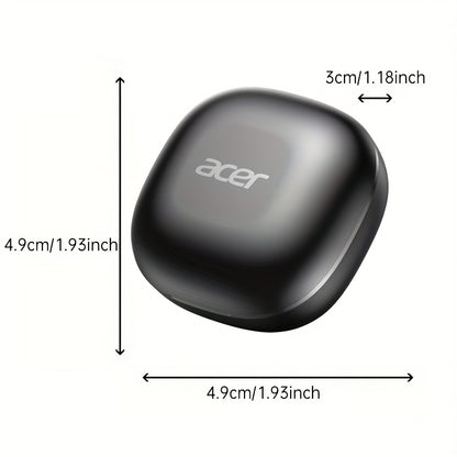 ACER TWS Wireless Earbuds with Deep Noise Reduction - 50h Long Standby, Low Latency, HIFI Stereo Sound, Touch Control, Rechargeable Lithium Battery, Ideal for Running & Sports, Sports Headphones|Ergonomic Design|Durable Plast