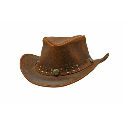 Men and Women Brown Genuine Leather Cowboy Western Hat – Classic Western Hat for Outdoor Adventures, Rodeo, Ranch, Country, Hiking, Travel, Festivals, Camping, Road Trips, Horse Riding, Costume, Halloween Parties – Stylis