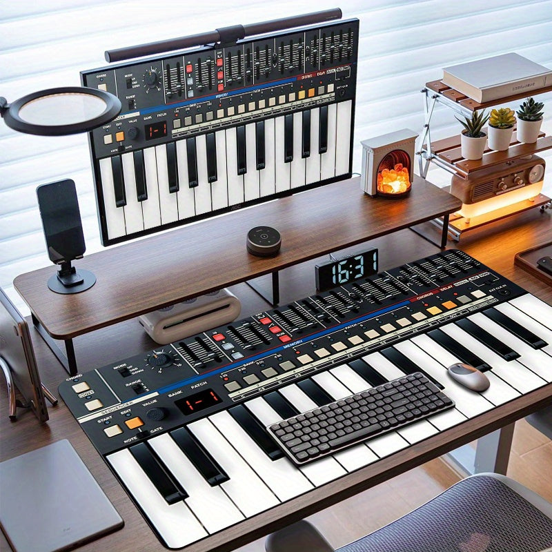 Extra Large Extended Synth Keyboard Mouse Pad - Non-Slip Desktop Mat (35.4x15.7 inches) - Full Keyboard Layout with Controls - Suitable for Music Producers, DJs, DAWs like Ableton