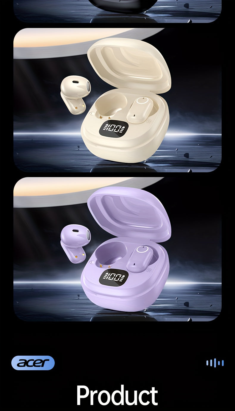 ACER TWS Wireless Earbuds with Deep Noise Reduction - 50h Long Standby, Low Latency, HIFI Stereo Sound, Touch Control, Rechargeable Lithium Battery, Ideal for Running & Sports, Sports Headphones|Ergonomic Design|Durable Plast