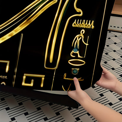 3pcs Comfortable Egyptian Hieroglyphics Theme Bed Fitted Sheet Set - Soft High-Definition Digital Print, Soft, Breathable 100% Polyester, Perfect Gift, All-Season Family And Friends Gift