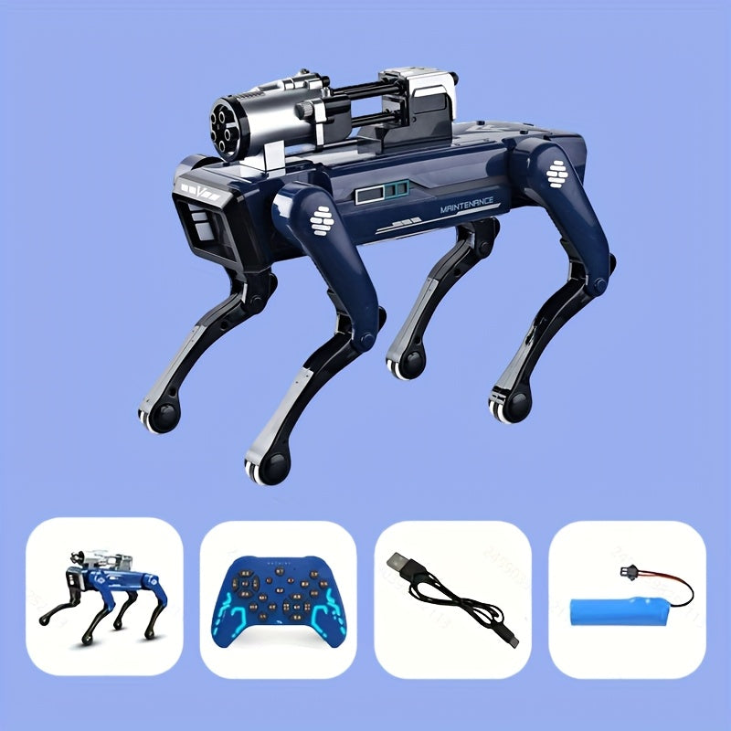 [Smart Robot Dog] New Multifunctional Robot Dog, Firefighter/SWAT Model with Water Spray & Soft Bullet Launcher, Multiple Language Instructions, Bionic Mechanical Arm, Singing and Dancing, Handshake Greeting, Remote Control T