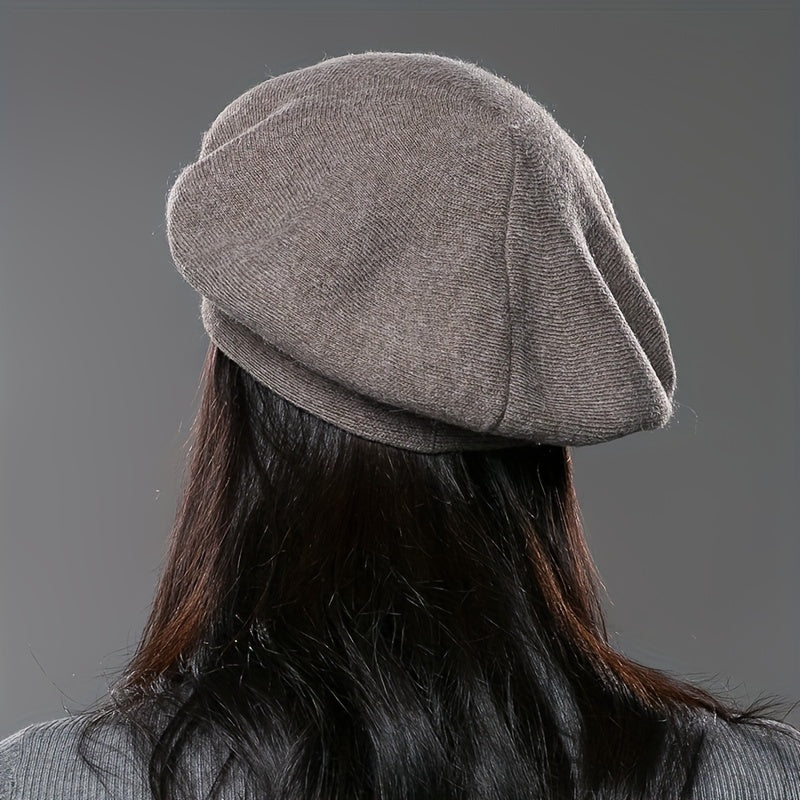 Women'S Winter Warm Fleece Beret Hat - Soft Warm Beanie with Elastic Band, Lightweight & Cozy for Christmas, Everyday & Formal Events - Machine Washable