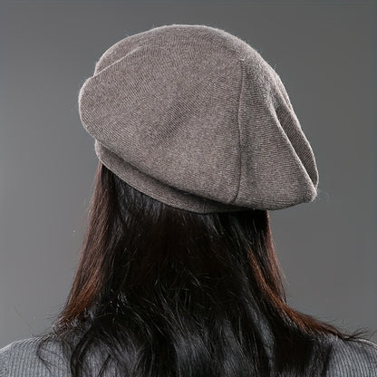 Women'S Winter Warm Fleece Beret Hat - Soft Warm Beanie with Elastic Band, Lightweight & Cozy for Christmas, Everyday & Formal Events - Machine Washable