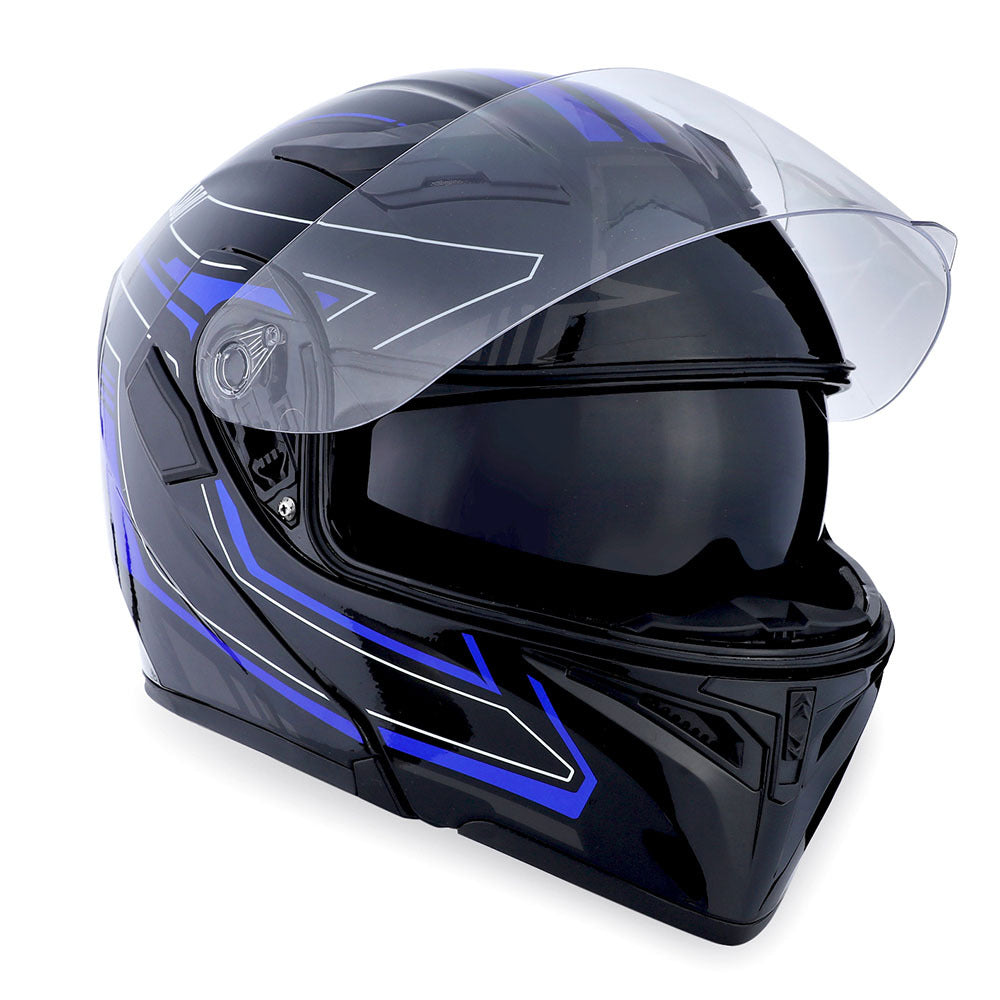 MOTORCYCLE MODULAR FULL FACE HELMET FLIP UP DUAL VISOR HELMET