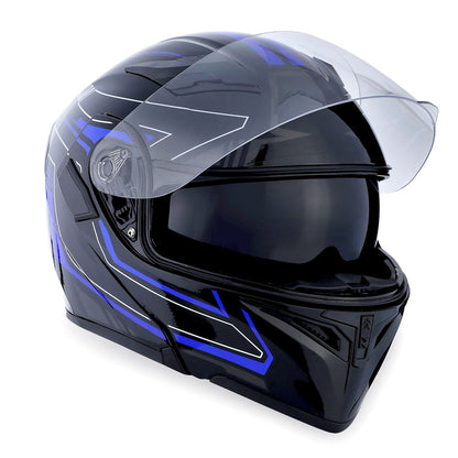 MOTORCYCLE MODULAR FULL FACE HELMET FLIP UP DUAL VISOR HELMET