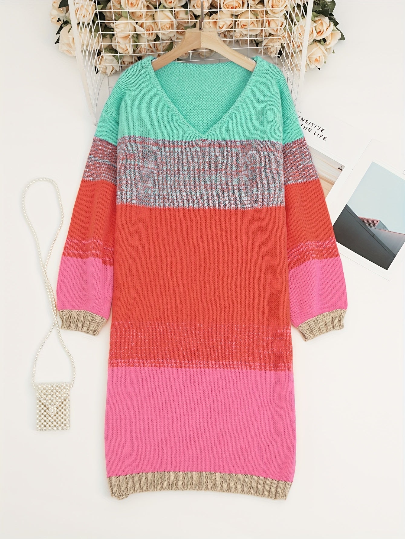 New Arrival Women's Urban Casual Color Block Dress