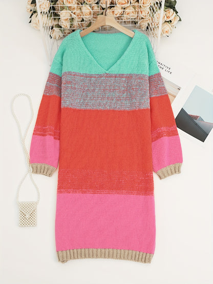 New Arrival Women's Urban Casual Color Block Dress