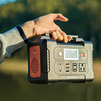 200W Portable Power Station/60W Solar Panel/200W Solar Station Set With 60W/100W Solar Panel, FlashFish 40800mAh Solar Generator With 110V AC Outlet/2 DC Ports/3 USB Ports, Backup Battery Power Supply For Outdoor Advanture Tr