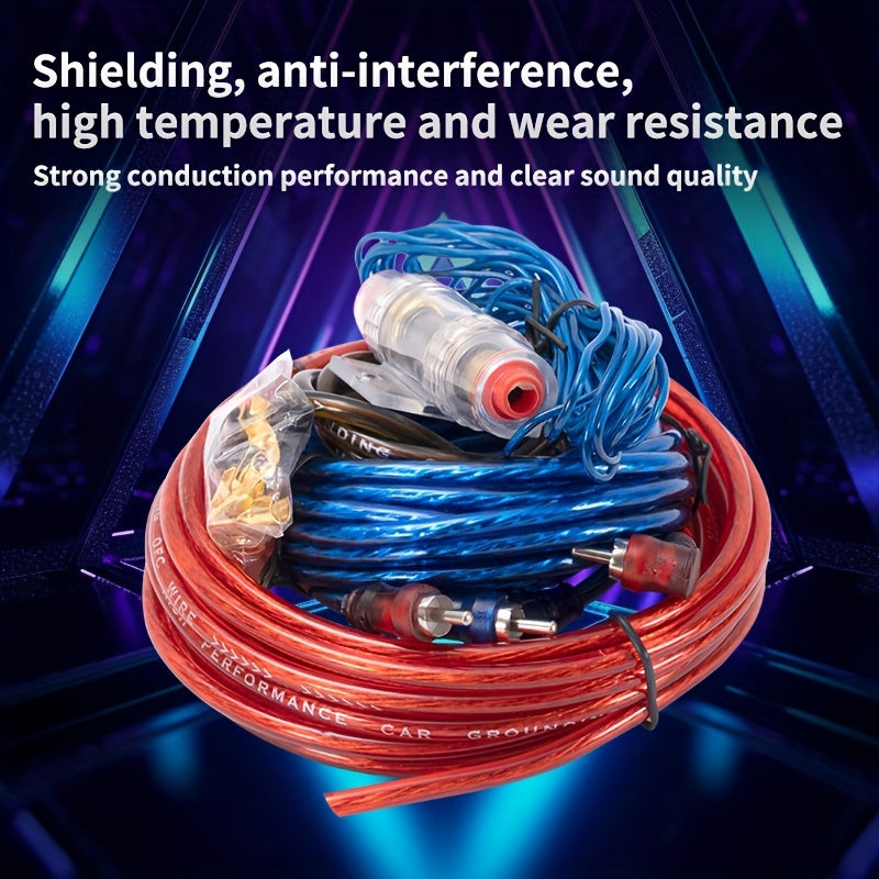 Durable RCA Audio And Power Wiring - Car 10GA Subwoofer Sleeve Wire - Car Power Amplifier Sleeve Wire Wiring - High-performance Copper Material - Thick Core Wire - Suitable for Car Audio And Video Installation - Compatible wi