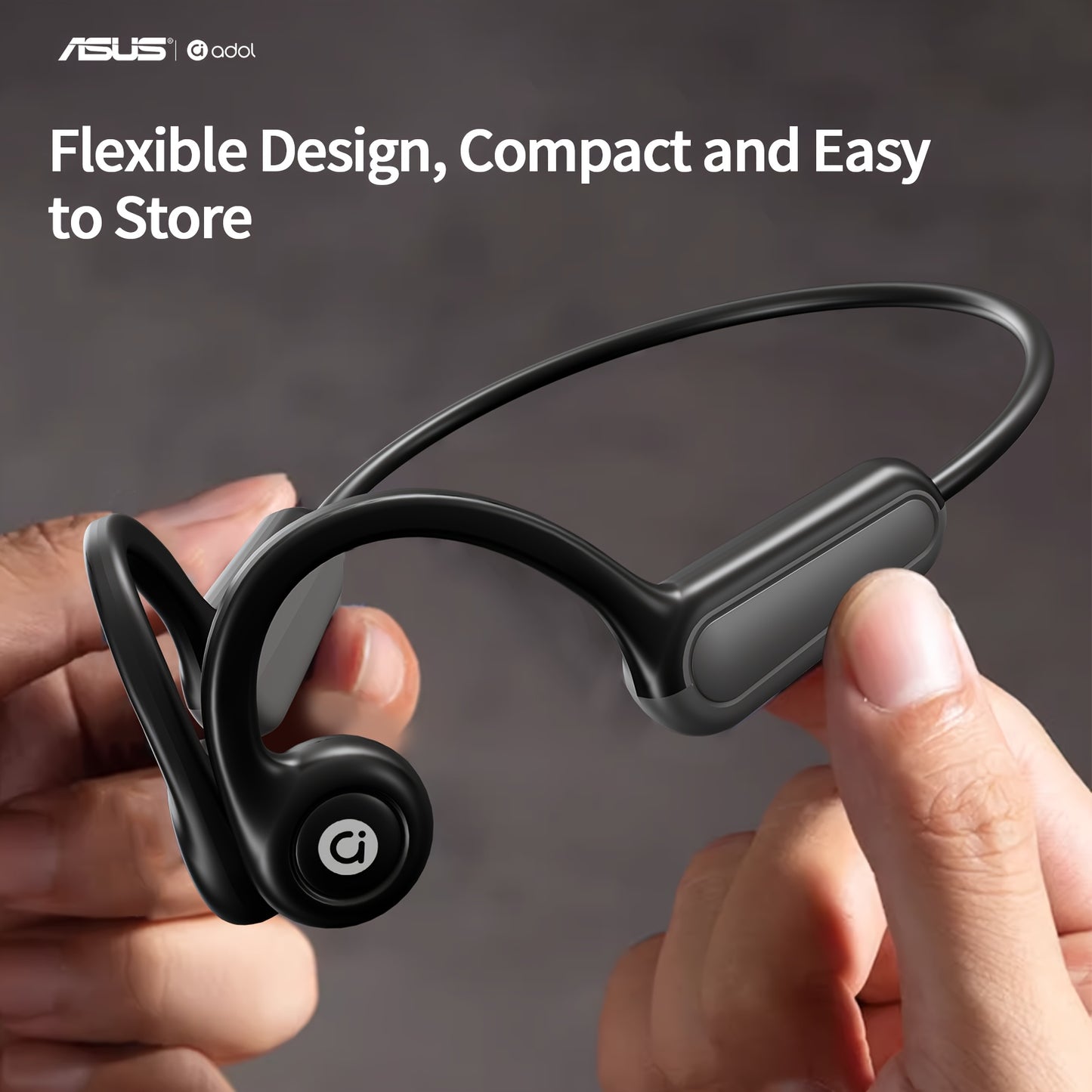ASUS Bone Conduction Open-Ear Wireless Earphones with Mic and Multi-Function Controls, Perfect for Sports, Fitness, Riding, and Gaming