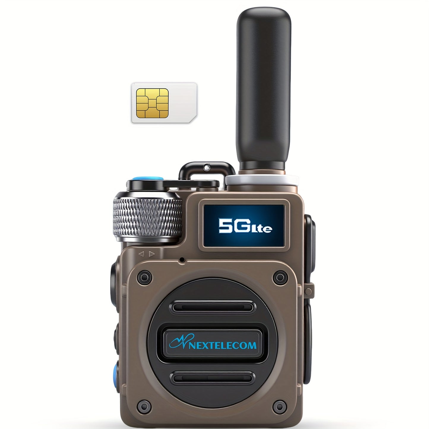 G6S Global POC Walkie-Talkie - Ultra Long Range, 5000+ Miles, Two-Way Radio With SIM Card, Multi-Function Walkie-Talkie, Clear Communication, Aluminum Alloy, Khaki, Great For Outdoor Adventures And Professional Use