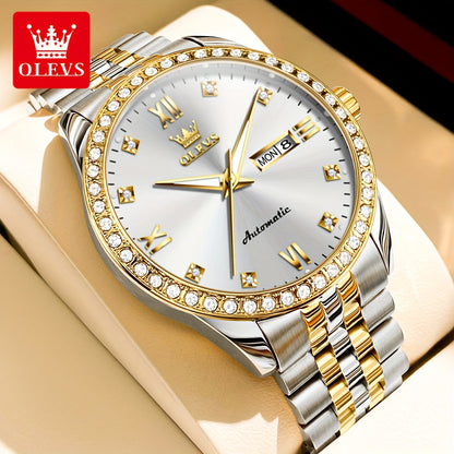 OLEVS New Casual Fashion Stainless Steel Automatic Mechanical Watches for Men Top Brand Luxury Original Business Men's Wrist Watches Classic High Quality Best Selling Men's Watches, Automatic Watches For Men, Automatic Watche
