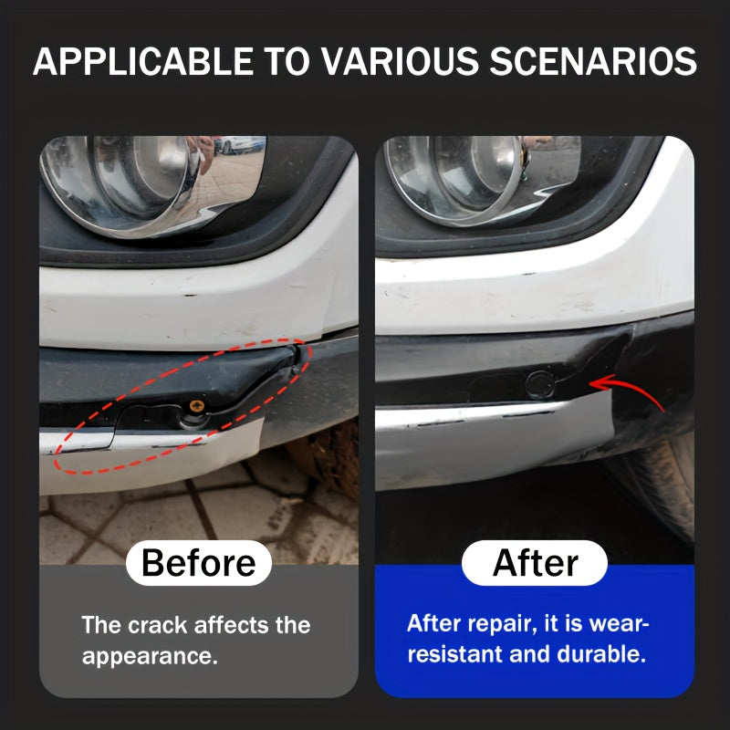 KJM Heavy-Duty Plastic Adhesive Glue Suitable for Car Bumper Repair, Liquid Bonding Agent for Auto Body Parts, Crack Fix & Resin Glue for Plastic Panel Fix, DIY Vehicle Maintenance, Compatible for Bumper, Mirror Base & Panel