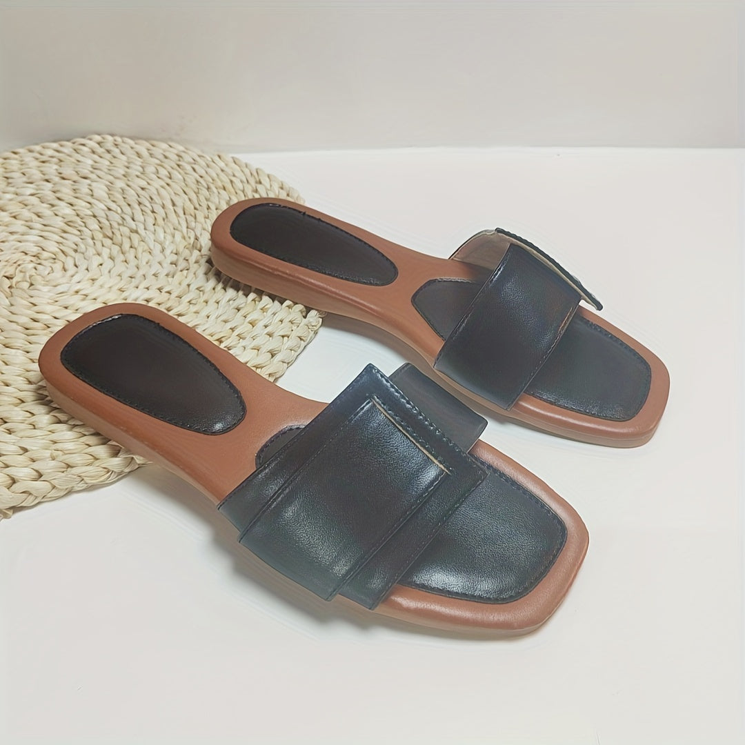 Women'S Slip-On Mules - Slip-Resistant TPR Sole & Cushioned Insole, Golden-Tan & BrownPink/ - All-Season Indoor/Outdoor House Shoes, Versatile For Casual, Formal, Everyday - Easy-clean Synthetic Cover, Indoor Footwear, Stylis