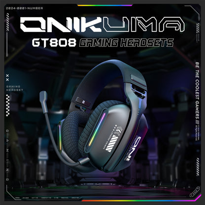 ONIKUMA 2.4G Tri-Mode Wireless Headset for PS5, PS4/FPS Gamer, PC, 2.4GHz Wireless Gaming Headset with Microphone, Wireless 5.3 Gaming Headset, Stereo Audio