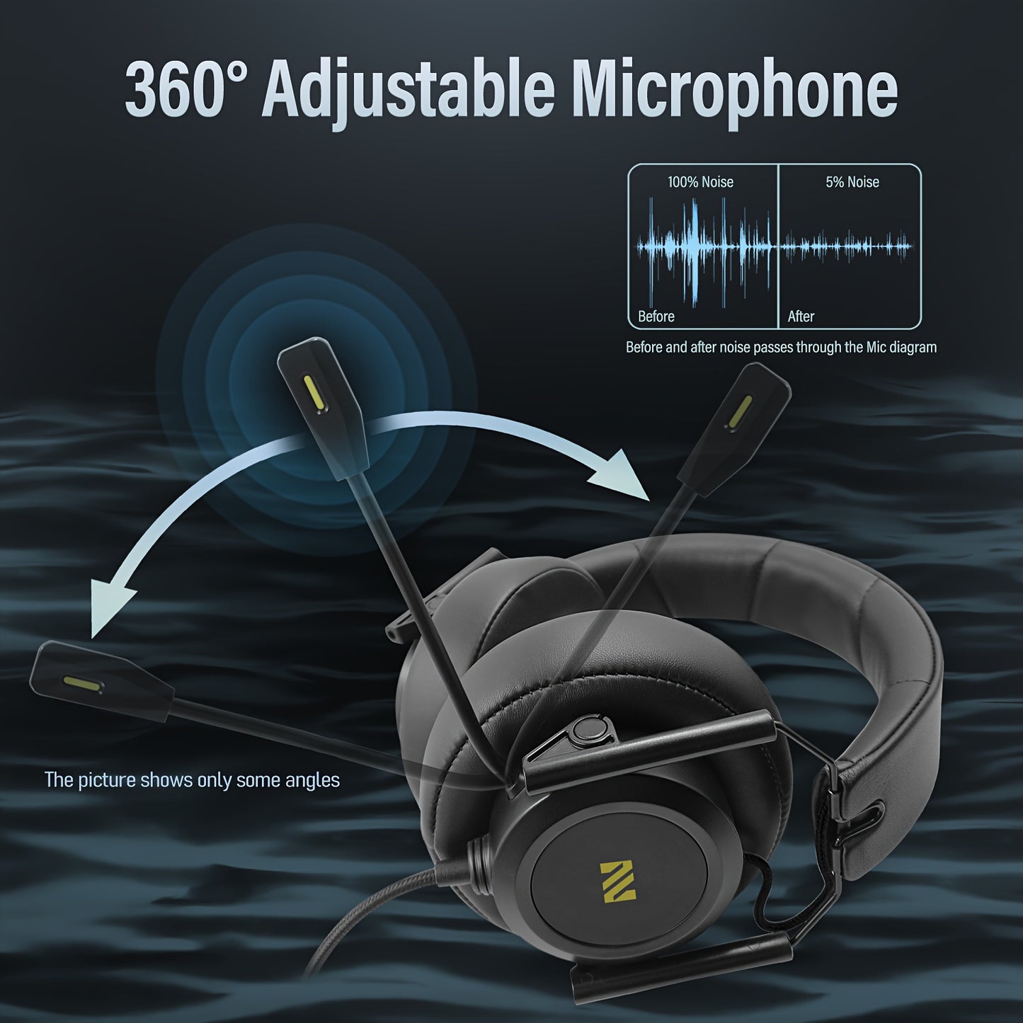 [Colusi M21 Gaming Headset] Colusi M21 Wired Gaming Headset | Soft Memory Foam Cushion, 3.5mm Audio Jack, Foldable Design for PC, PS4, PS5 - Golden, Portable