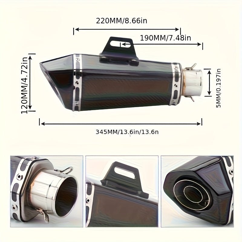 1pc Stainless Steel Motorcycle Exhaust Universal Fit, 51mm Connection Pipe with DB Killer Sticker, for HONDA Yamaha NC700 Z900 GSXR1000 SV650 R6 R3 ZX6R ZX10 K7 MT07 Z1000 and More Street Sport Bike Performance Upgrade – Su