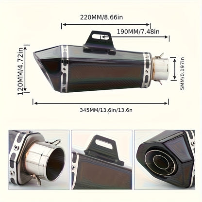 1pc Stainless Steel Motorcycle Exhaust Universal Fit, 51mm Connection Pipe with DB Killer Sticker, for HONDA Yamaha NC700 Z900 GSXR1000 SV650 R6 R3 ZX6R ZX10 K7 MT07 Z1000 and More Street Sport Bike Performance Upgrade – Su